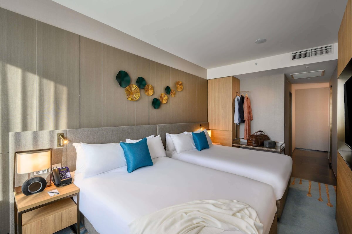 Deluxe Double Room, 2 Double Beds | Premium bedding, minibar, in-room safe, iron/ironing board