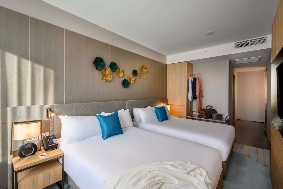 Deluxe Double Room, 2 Double Beds | Premium bedding, minibar, in-room safe, iron/ironing board