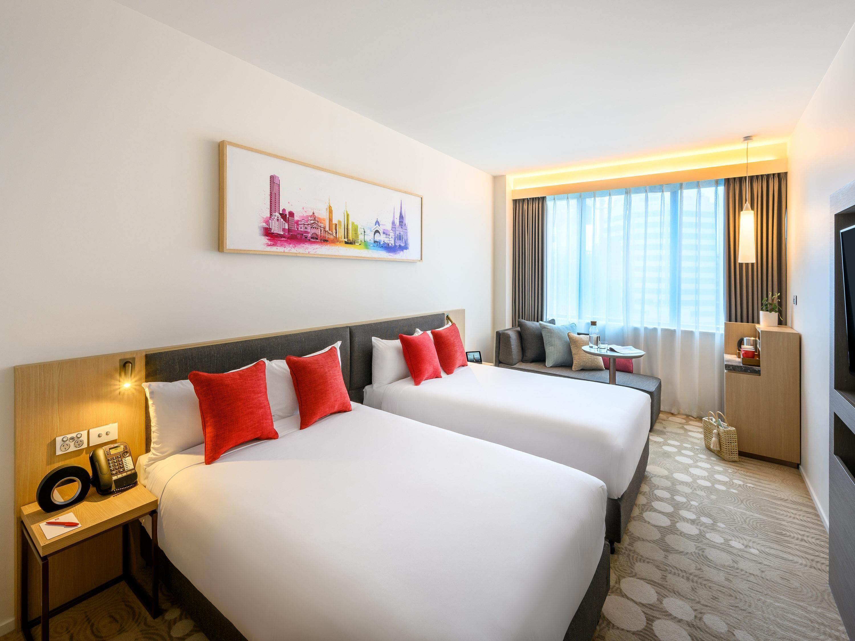 Chambre Supérieure, 2 lits doubles | Coffres-forts dans les chambres, chambres insonorisées