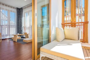 Deluxe Twin Room, Balcony (2F) | Front of property - evening/night