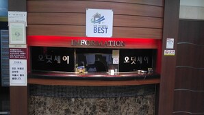 A reception desk with a 'Best' sign, a CCTV sign, and a no-smoking sign. - Odyssey  Hotel (Chungju)