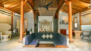 Private Pool Teak Villa | Living area | 43-inch LED TV with cable channels, TV
