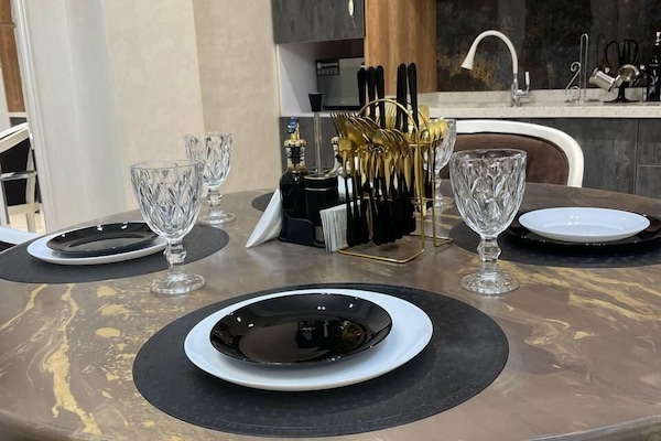 Apartment, Refrigerator & Microwave, City View | Private kitchen | Electric kettle