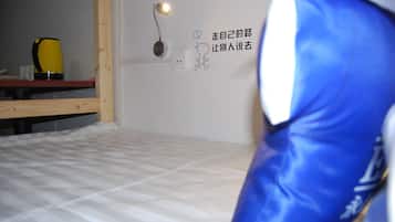 Desk, blackout curtains, free WiFi