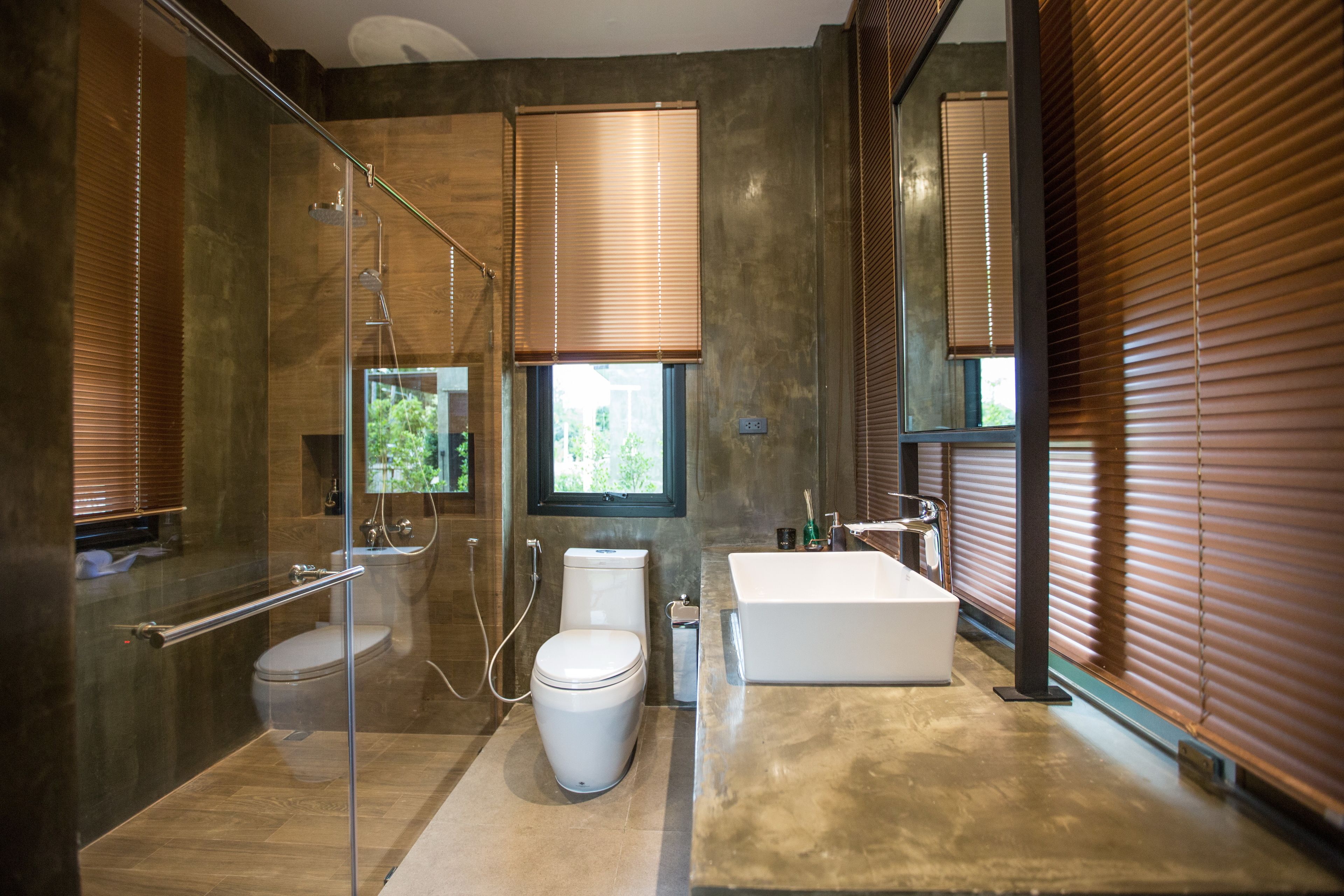 miksa pool villa | bathroom | separate bathtub and shower, jetted bath, rainfall showerhead