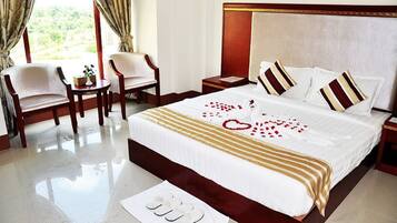 Desk, free WiFi, bed sheets