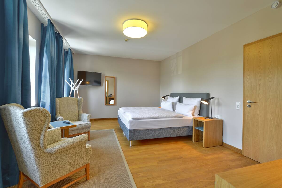 In-room safe, desk, blackout curtains, soundproofing