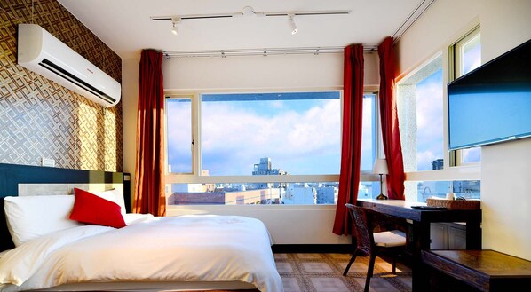 Penthouse panorámico, 1 cama Queen size | Wifi gratis y ropa de cama