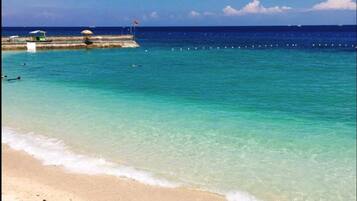 Private beach, white sand