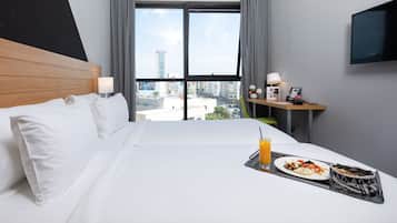 Premium bedding, minibar, in-room safe, desk