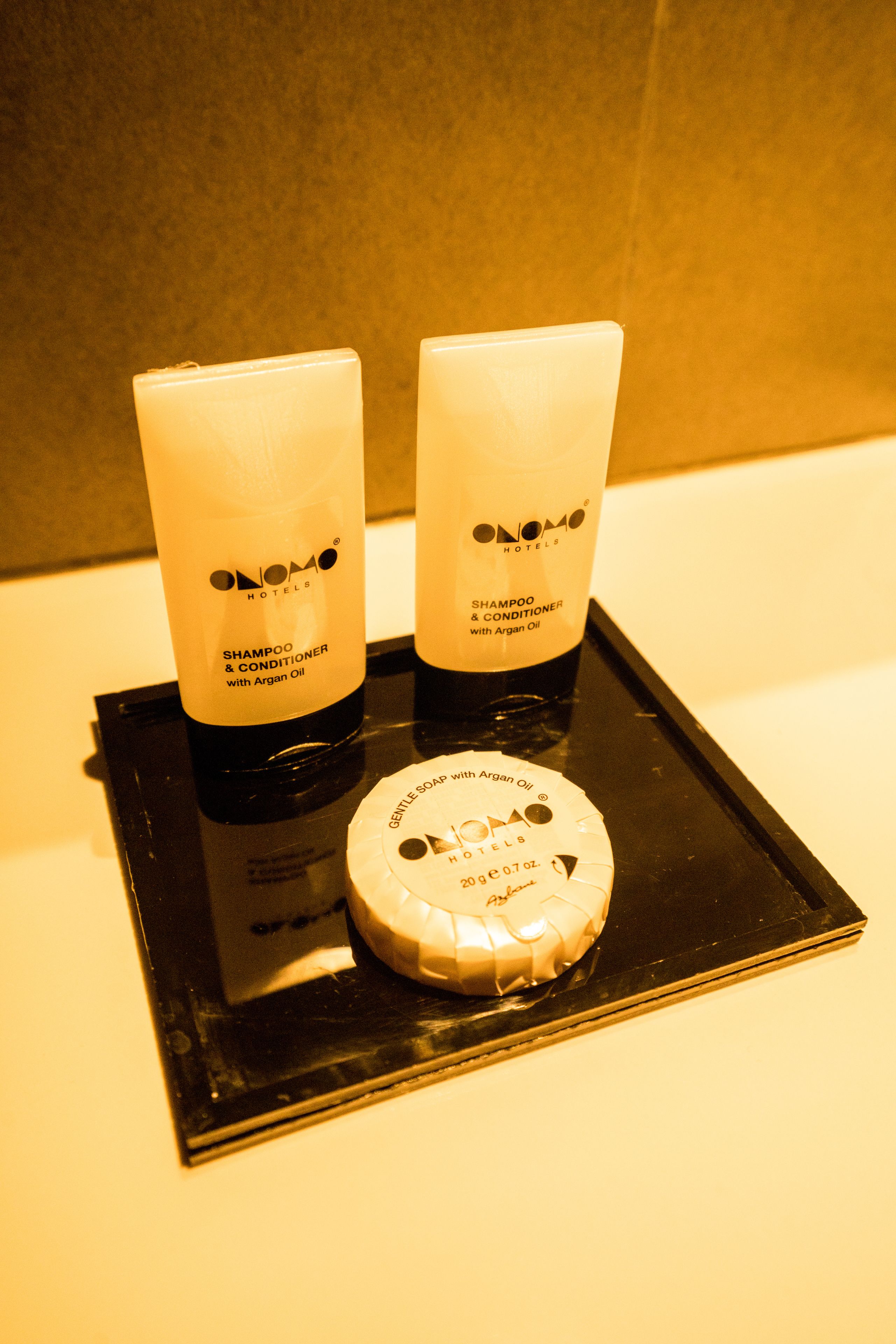 free toiletries, hair dryer, towels