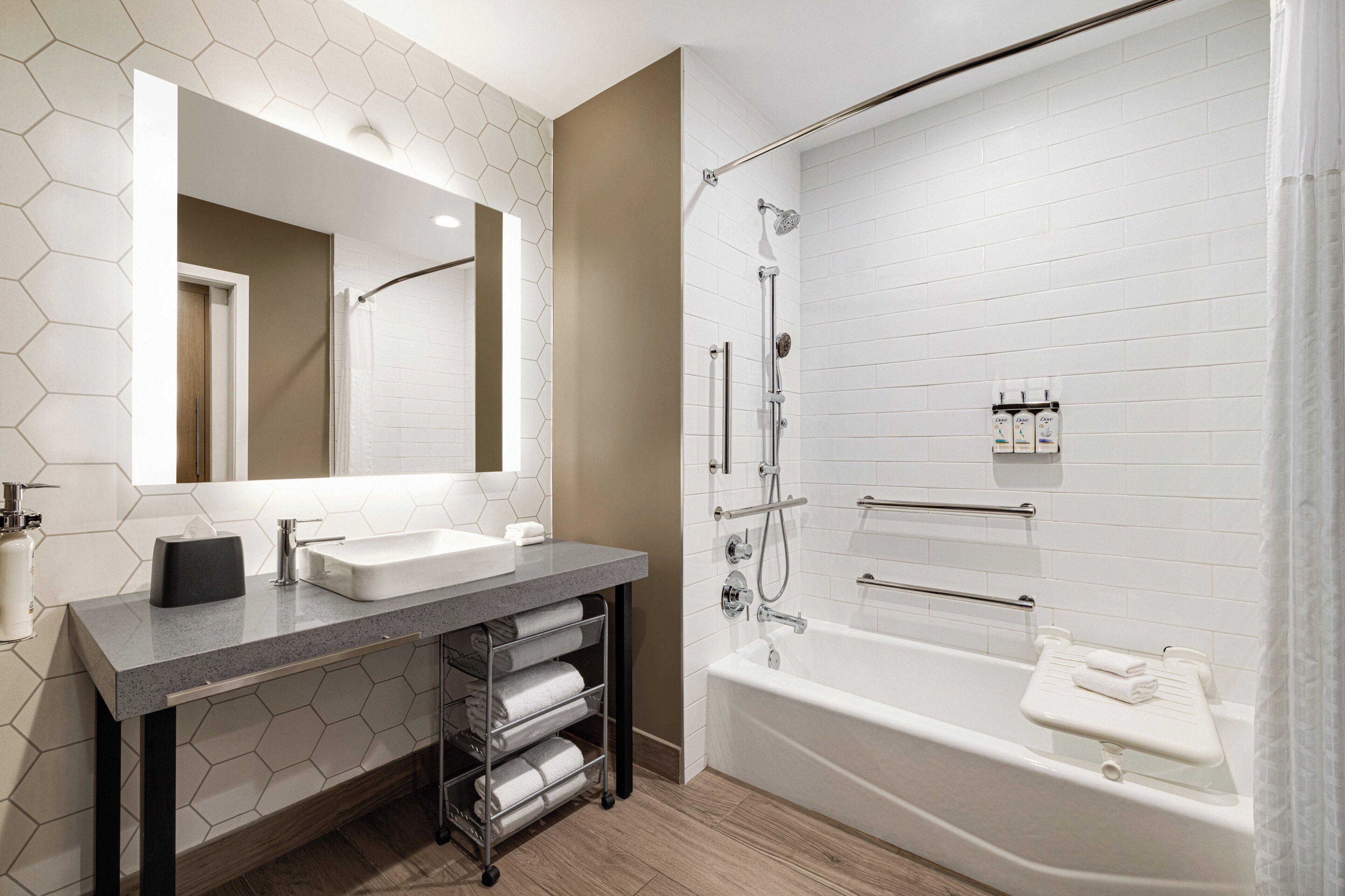 free toiletries, hair dryer, towels, soap