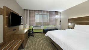 In-room safe, desk, laptop workspace, blackout curtains