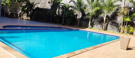 Indoor pool, open 9:30 AM to 9:30 PM, pool loungers