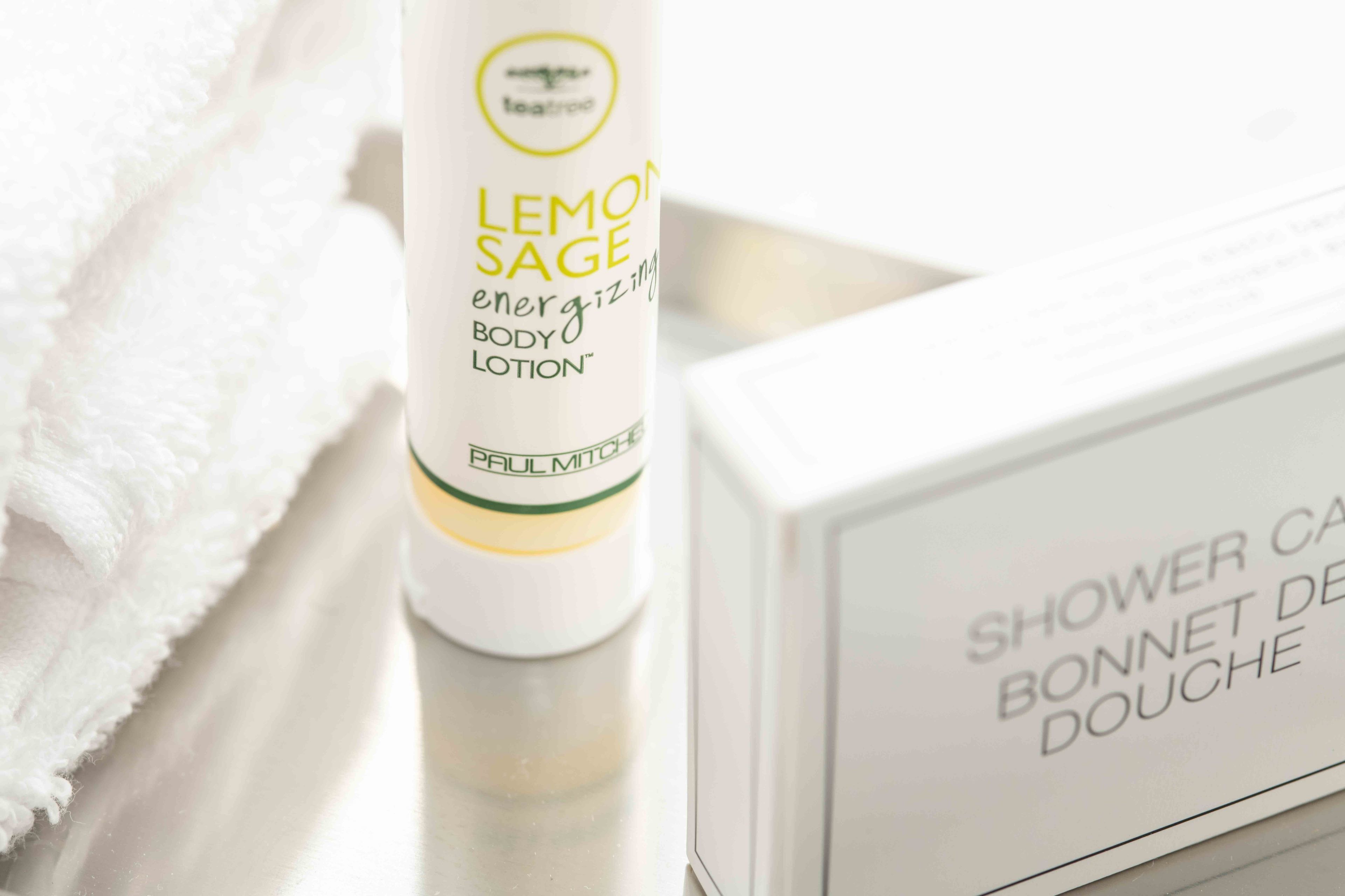 free toiletries, hair dryer, towels