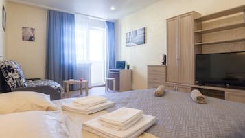 Comfort-Apartment | 1 Schlafzimmer, schallisolierte Zimmer, Bügeleisen/Bügelbrett
