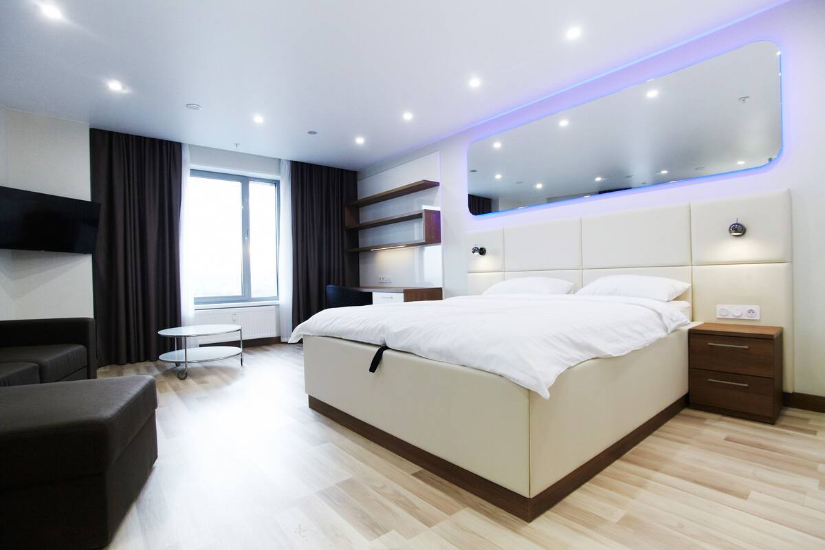 デラックス スタジオ 禁煙 パークビュー | セーフティボックス (室内)、デスク、ノートパソコン用作業スペース、遮光カーテン