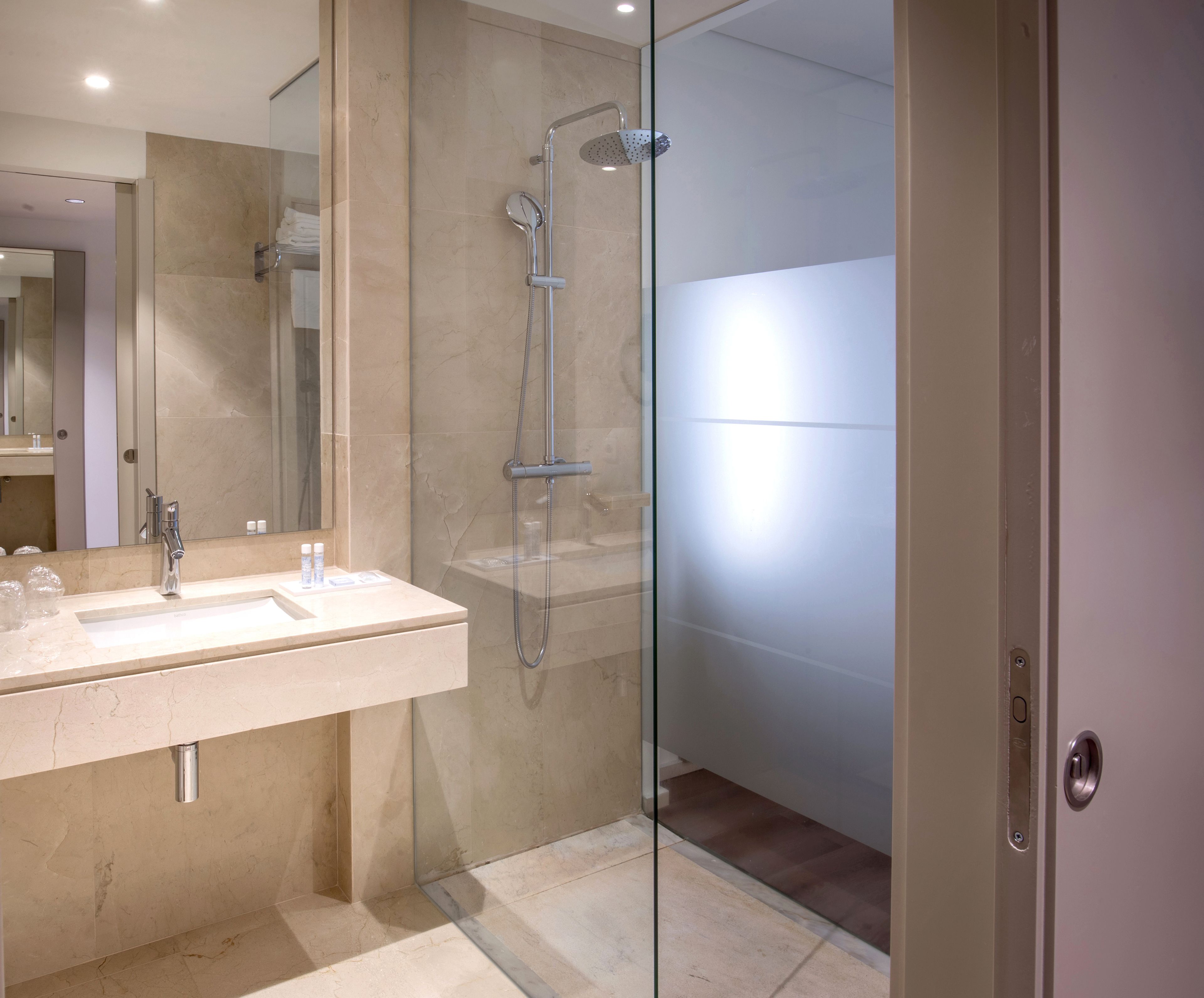 free toiletries, hair dryer, towels