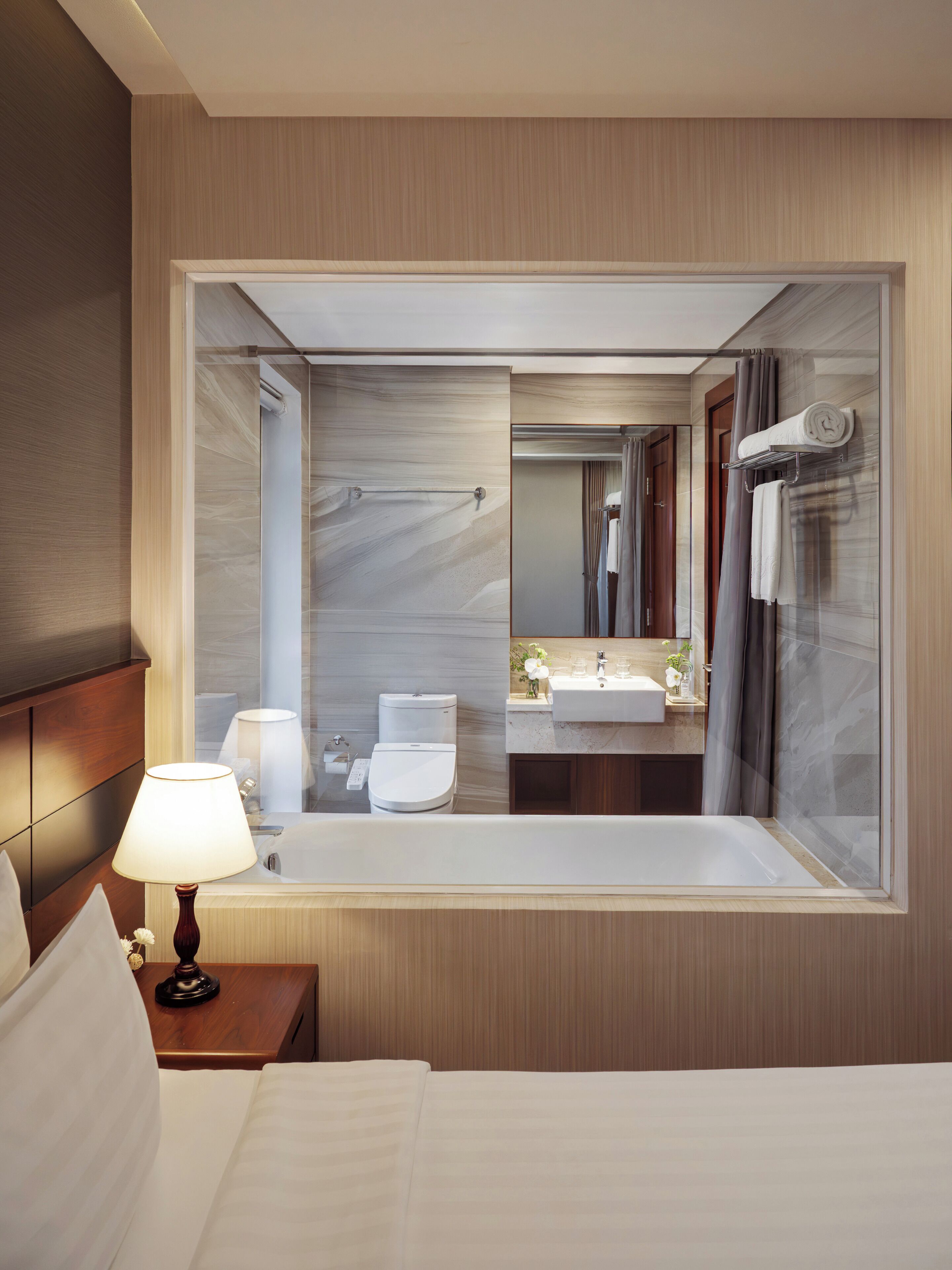 free toiletries, hair dryer, bathrobes, slippers