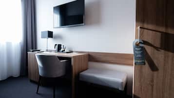 Minibar, desk, blackout drapes, soundproofing