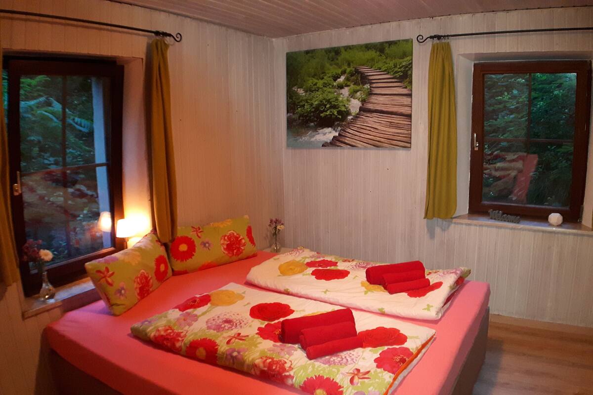 Kahden hengen huone (yksi tai kaksi sänkyä) (Dschungel) | Minibaari, yksilöllisesti sisustettu, yksilöllisesti kalustettu