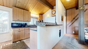 Condo, 2 Bedrooms | Private kitchen | Fridge, microwave, oven, dishwasher - Timberline 44 Cozy and Quiet, Corner Unit, Lots of Natural Light by RedAwning (Mammoth Lakes)