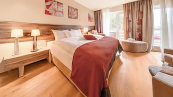 Double Room, Balcony (Forest View) | Hypo-allergenic bedding, minibar, in-room safe, desk