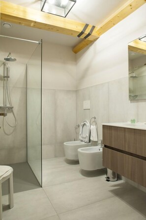 Shower, rainfall showerhead, free toiletries, hair dryer - Nuova filanda rooms and more (Valdobbiadene)