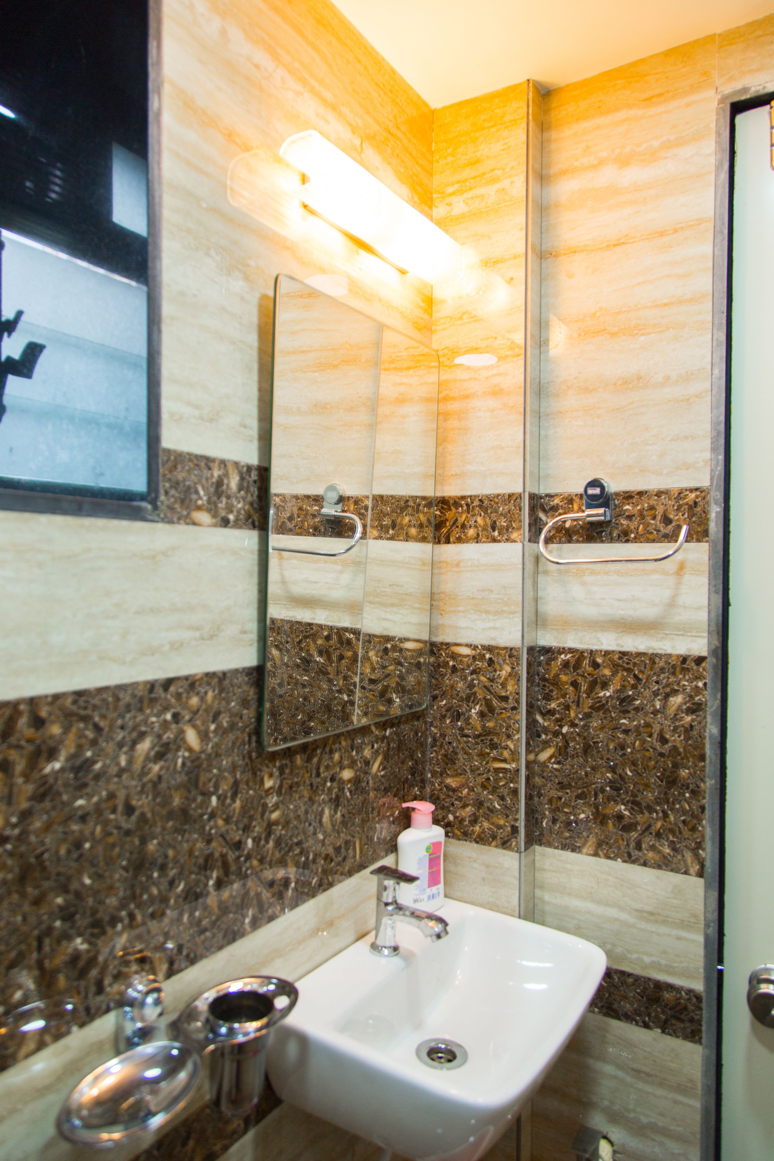 Family Room, 2 Double Beds, Smoking | Bathroom | Shower, towels