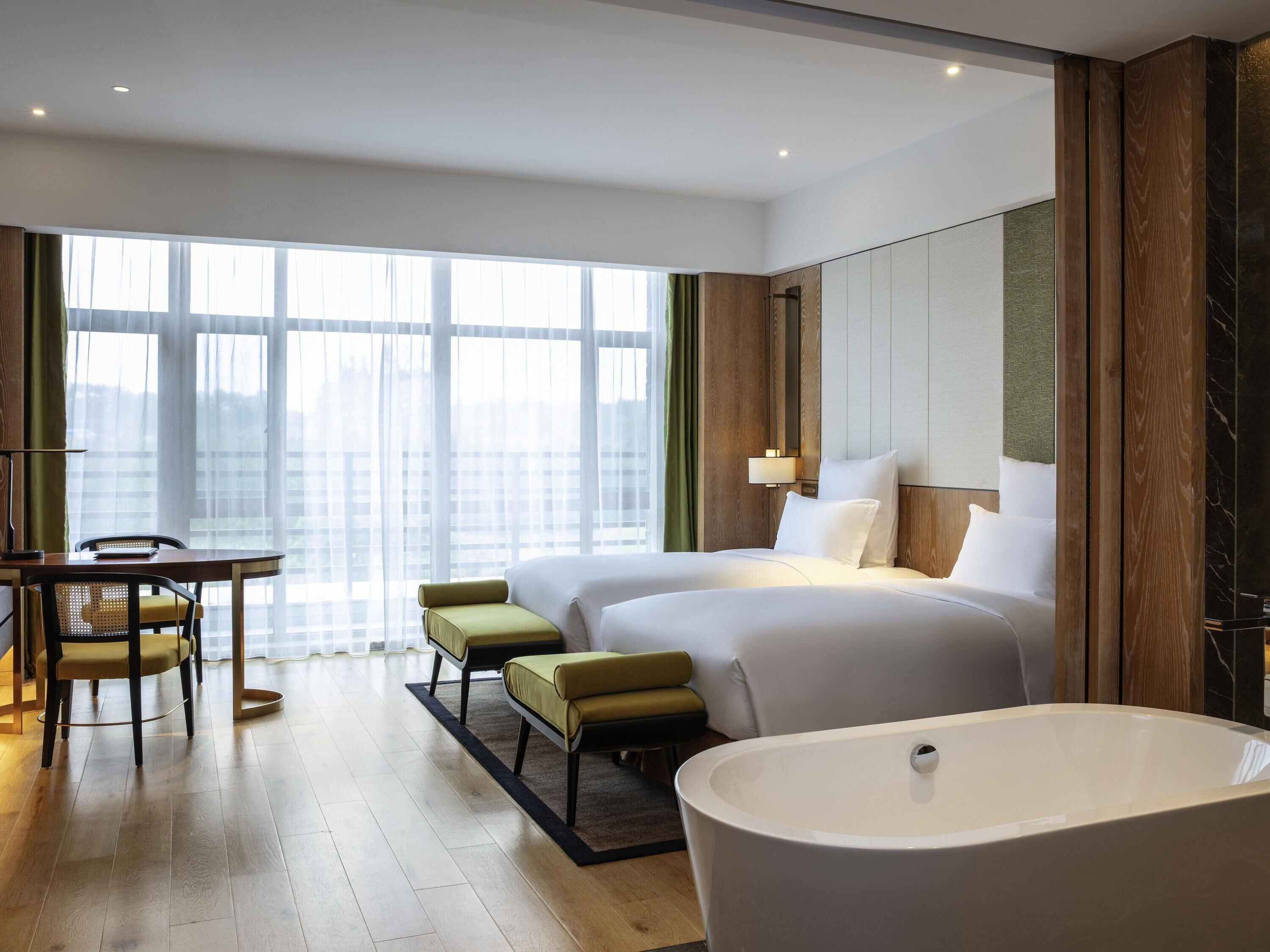 Deluxe Room, 2 Twin Beds, Balcony | Premium bedding, down comforters, pillowtop beds, minibar