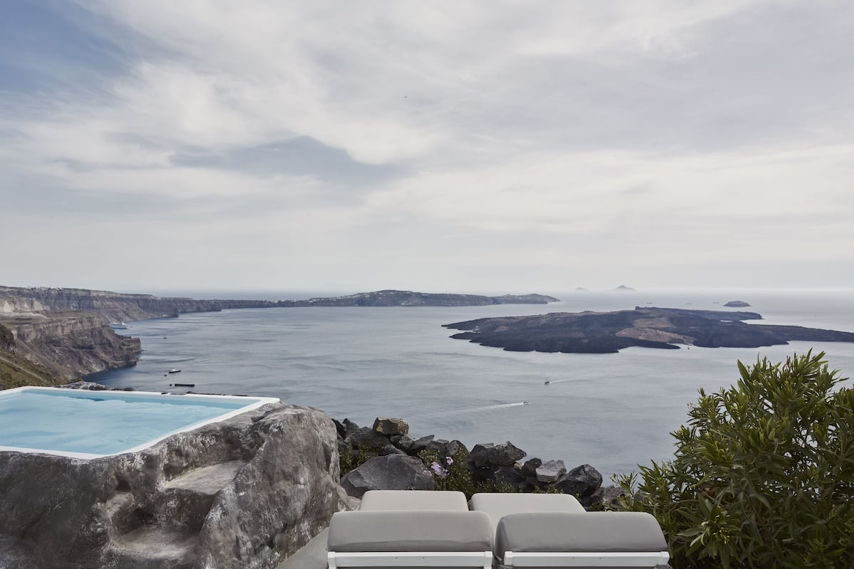 Villa, 2 Schlafzimmer (Outdoor Plunge Pool & Caldera view) | Balkon