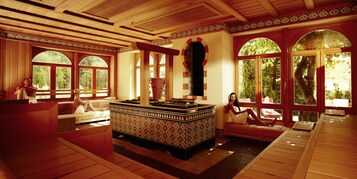 Banho turco/hammam, tratamentos corporais, aromaterapia