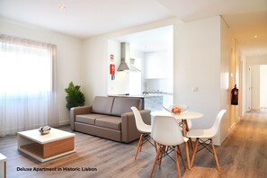 Deluxe Apartment, 2 Bedrooms (8.3.1) | Living area | LCD TV - Hello Lisbon Graça Modern Apartments (Lisbon)