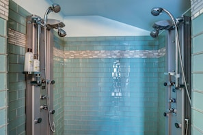 Luxury Suite, Multiple Beds, Terrace | Bathroom shower - Carlisle Garden Suites (Ashland)