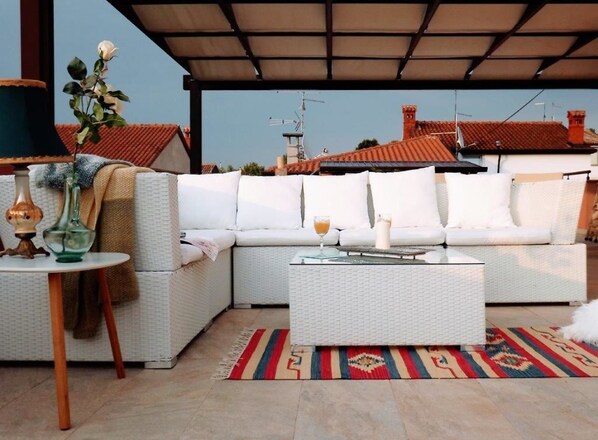 Apartment, 2 Bedrooms, Sea View (Top floor) | Balcony - Apartmani Eva (Umag)