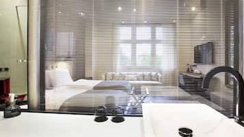 Grand-Zweibettzimmer, 2 Einzelbetten (Deluxe) | Waschbecken im Bad