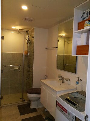 City Condo, Smoking, Refrigerator & Microwave | Bathroom | Shower, free toiletries, hair dryer, bidet - City Center Sleek Studio Deluxe (Bacolod)