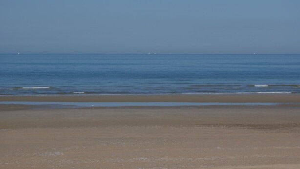 A beach with a clear sky and calm sea. - App De Panne (De Panne)