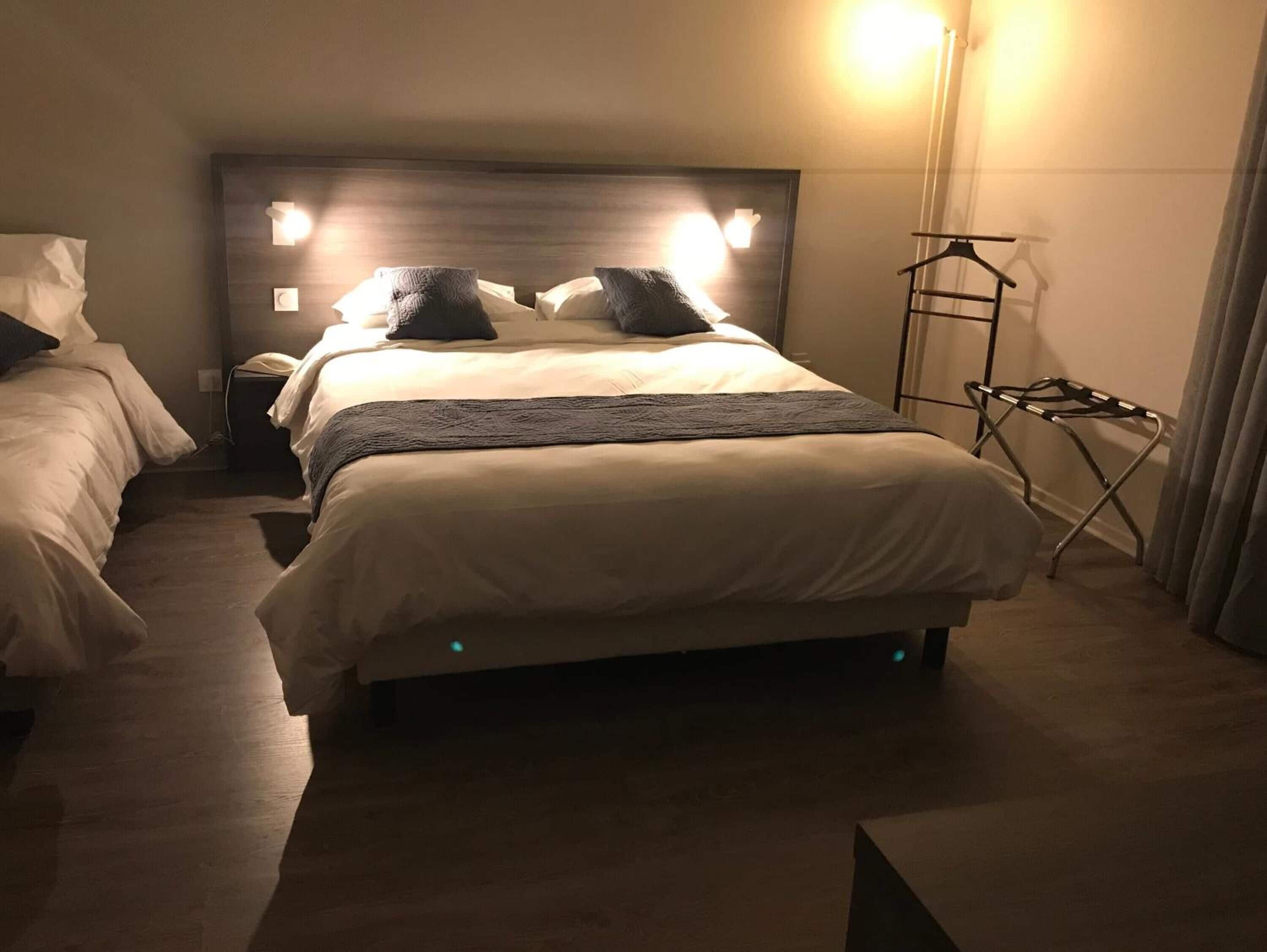 desk, blackout curtains, iron/ironing board, free wifi