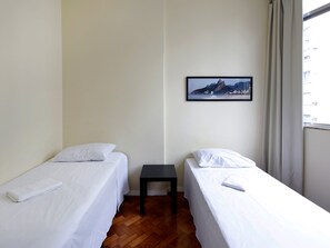 Desk, free WiFi, bed sheets
