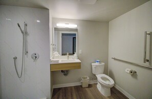 Room, 1 Queen Bed, Accessible, Non Smoking (Mobility, Roll-in Shower) | Bathroom | Deep soaking tub, rainfall showerhead, free toiletries, hair dryer - Baymont by Wyndham Gold River (Gold River)