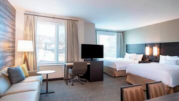 Individually decorated, individually furnished, desk, blackout drapes