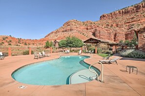 A heated pool - Day Trip to Zion: Home w/ Fire Pit & Pool Access (Kanab)