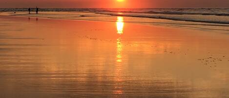 Playa en los alrededores, camastros y toallas de playa