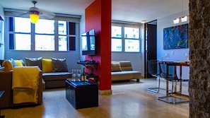 TV, DVD player, books