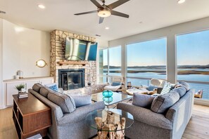 Smart TV, fireplace, video games, books
