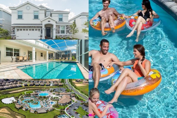 屋外プール、温水プール