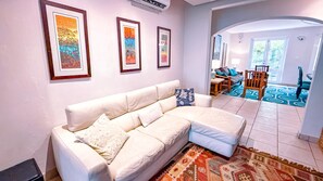 TV, DVD player, books