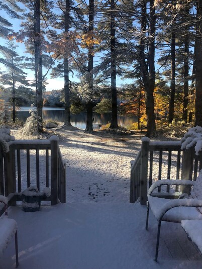 Peaceful Lakefront Cabin w/Dock, Fireplace, Private Setting Near Pictured Rocks