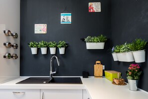 Fridge, oven, stovetop, dishwasher